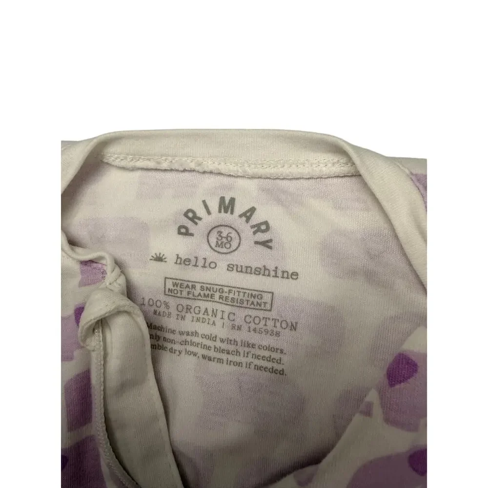 Primary Organic Cotton Zippered Footie Pajama- Purple Elephants